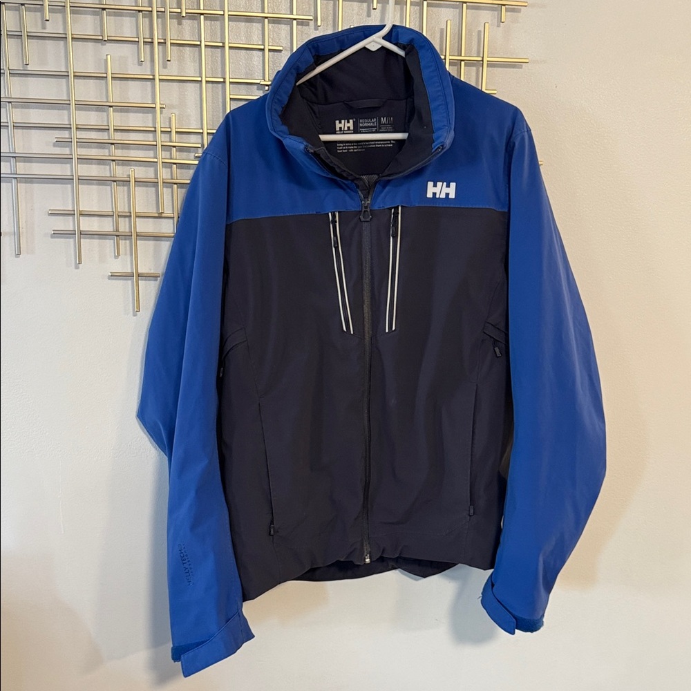Helly Hansen Men's Performance Jacket in Blue and Black Used no hoodie